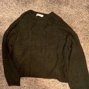 Philosophy Forest Green Cable Knit Sweater